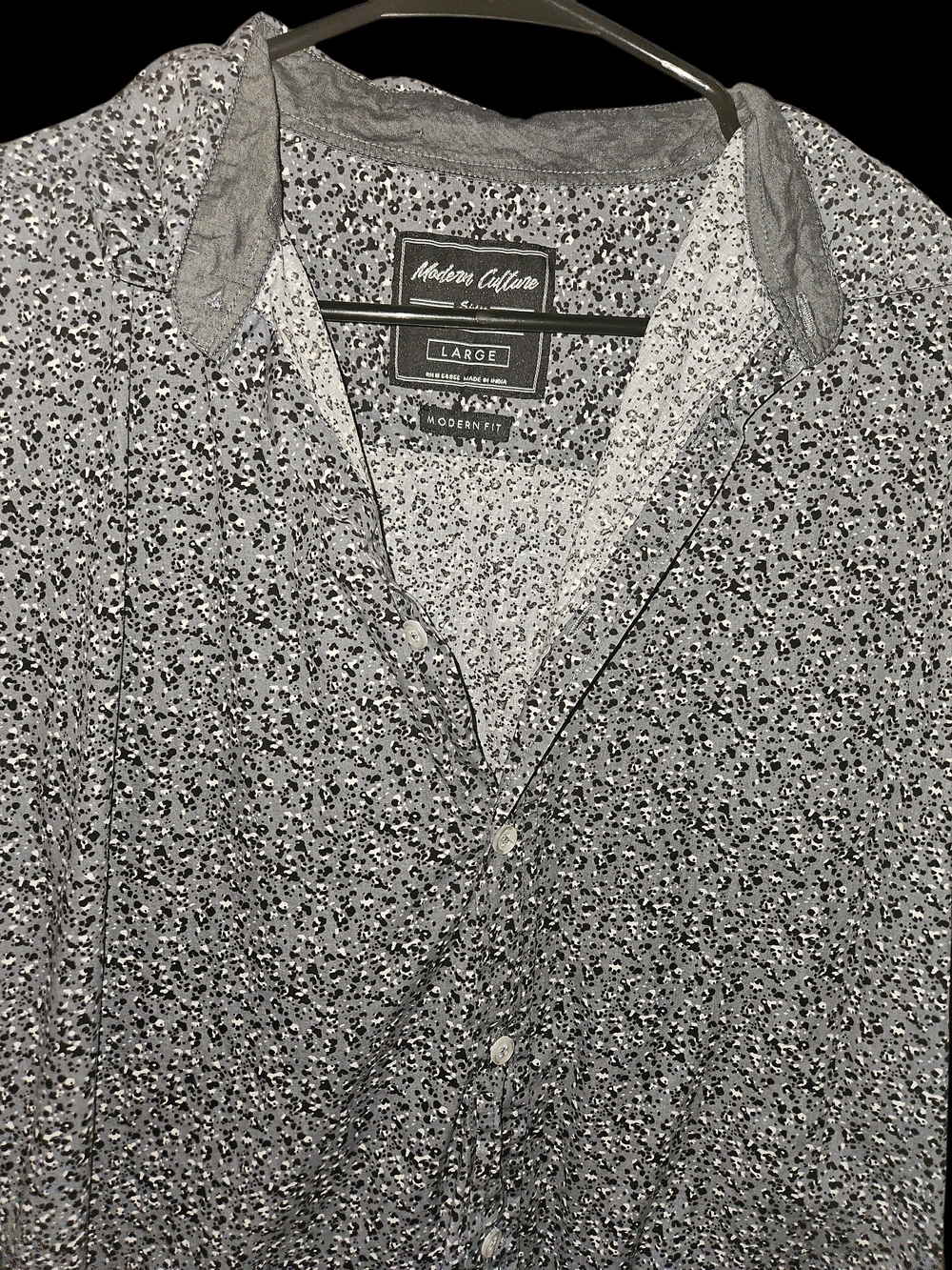 Modern Culture Large  Button-Up Shirt - Black & White